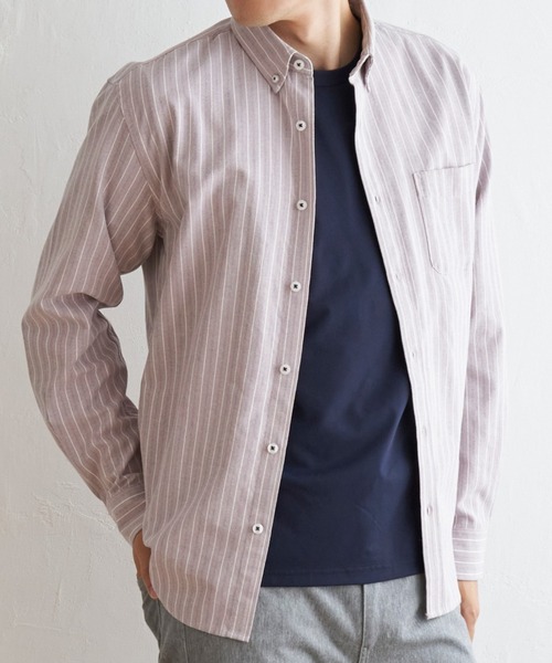 ikka（イッカ）の「【吸水速乾】イージーケアオックスボタンダウンシャツ（シャツ/ブラウス・メンズ・ワイン/ダークネイビー/グリーン/ホワイト/ネイビー/ベージュ・S/M/L/XL）」の6枚目の写真