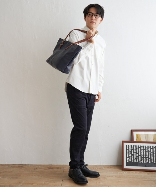 ikka（イッカ）の「【吸水速乾】イージーケアオックスボタンダウンシャツ（シャツ/ブラウス・メンズ・ワイン/ダークネイビー/グリーン/ホワイト/ネイビー/ベージュ・S/M/L/XL）」の7枚目の写真