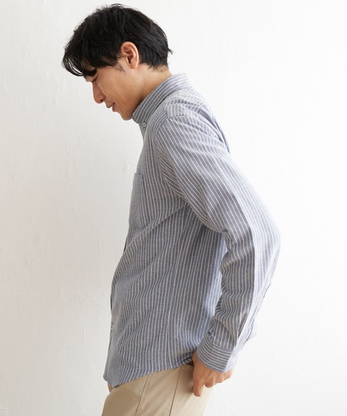 ikka（イッカ）の「【吸水速乾】イージーケアオックスボタンダウンシャツ（シャツ/ブラウス・メンズ・ワイン/ダークネイビー/グリーン/ホワイト/ネイビー/ベージュ・S/M/L/XL）」の20枚目の写真