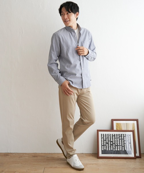 ikka（イッカ）の「【吸水速乾】イージーケアオックスボタンダウンシャツ（シャツ/ブラウス・メンズ・ワイン/ダークネイビー/グリーン/ホワイト/ネイビー/ベージュ・S/M/L/XL）」の15枚目の写真