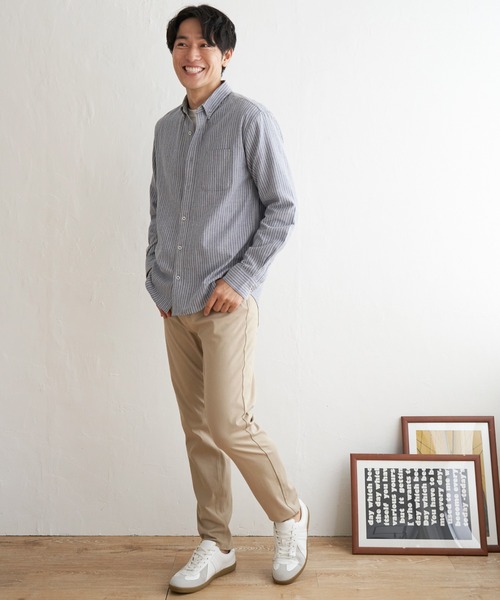 ikka（イッカ）の「【吸水速乾】イージーケアオックスボタンダウンシャツ（シャツ/ブラウス・メンズ・ワイン/ダークネイビー/グリーン/ホワイト/ネイビー/ベージュ・S/M/L/XL）」の16枚目の写真