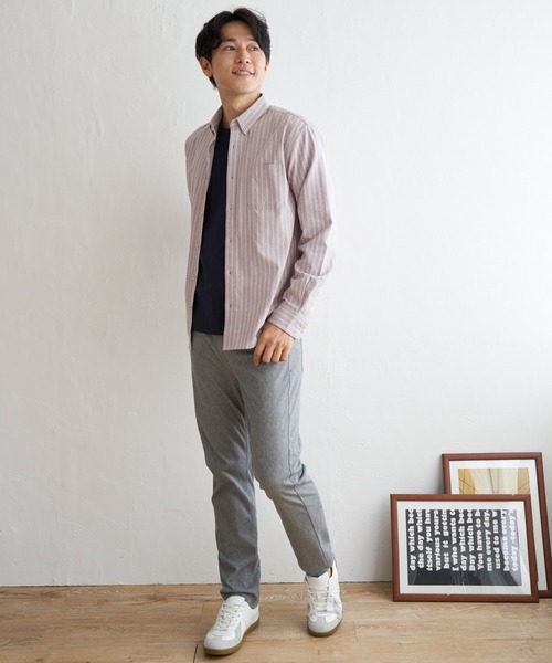 ikka（イッカ）の「【吸水速乾】イージーケアオックスボタンダウンシャツ（シャツ/ブラウス・メンズ・ワイン/ダークネイビー/グリーン/ホワイト/ネイビー/ベージュ・S/M/L/XL）」の17枚目の写真