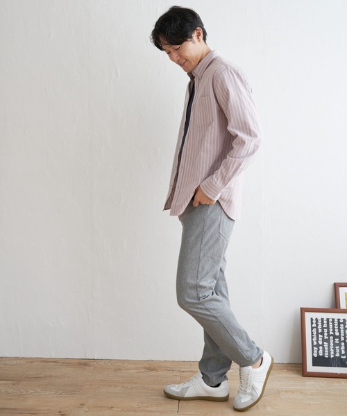 ikka（イッカ）の「【吸水速乾】イージーケアオックスボタンダウンシャツ（シャツ/ブラウス・メンズ・ワイン/ダークネイビー/グリーン/ホワイト/ネイビー/ベージュ・S/M/L/XL）」の18枚目の写真