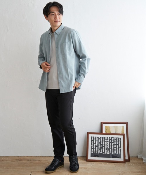 ikka（イッカ）の「【吸水速乾】イージーケアオックスボタンダウンシャツ（シャツ/ブラウス・メンズ・ワイン/ダークネイビー/グリーン/ホワイト/ネイビー/ベージュ・S/M/L/XL）」の11枚目の写真