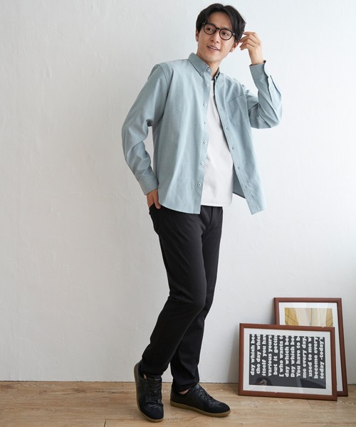 ikka（イッカ）の「【吸水速乾】イージーケアオックスボタンダウンシャツ（シャツ/ブラウス・メンズ・ワイン/ダークネイビー/グリーン/ホワイト/ネイビー/ベージュ・S/M/L/XL）」の12枚目の写真