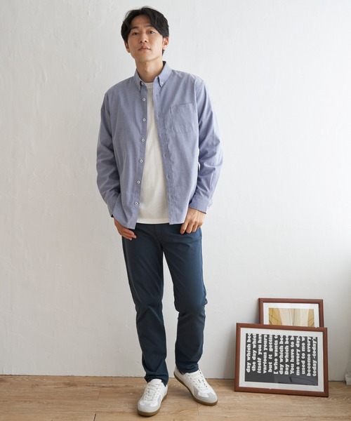 ikka（イッカ）の「【吸水速乾】イージーケアオックスボタンダウンシャツ（シャツ/ブラウス・メンズ・ワイン/ダークネイビー/グリーン/ホワイト/ネイビー/ベージュ・S/M/L/XL）」の13枚目の写真