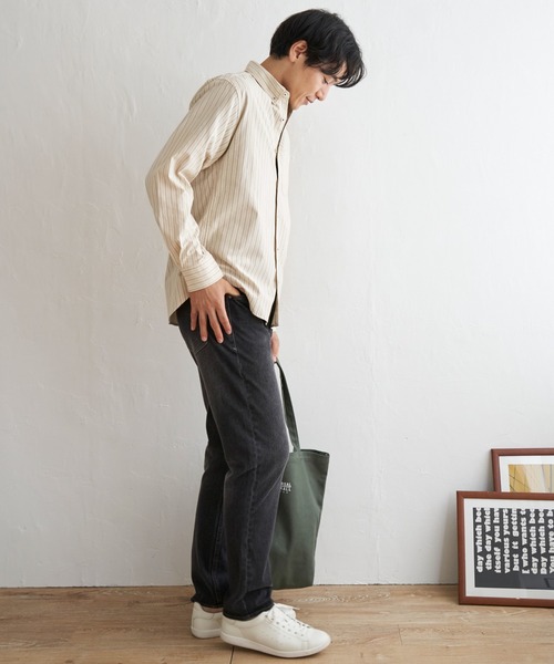 ikka（イッカ）の「【吸水速乾】イージーケアオックスボタンダウンシャツ（シャツ/ブラウス・メンズ・ワイン/ダークネイビー/グリーン/ホワイト/ネイビー/ベージュ・S/M/L/XL）」の10枚目の写真