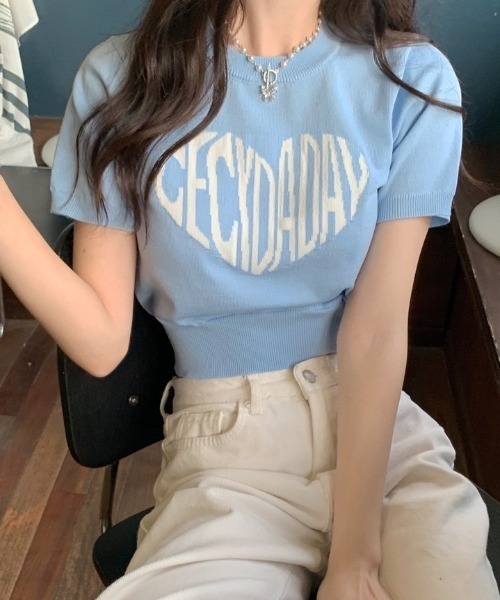 wears(ウェアーズ)の「ハートロゴジャガードクロップドニット(ニット/セーター・レディース・ブルー/ブラック/ホワイト・FREE)」の3枚目の写真