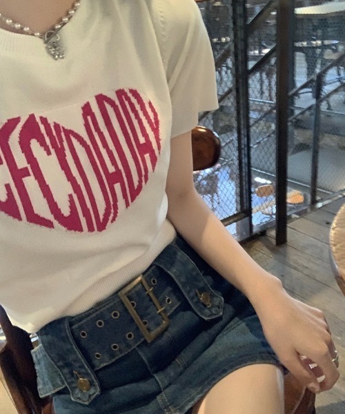 wears(ウェアーズ)の「ハートロゴジャガードクロップドニット(ニット/セーター・レディース・ブルー/ブラック/ホワイト・FREE)」の8枚目の写真