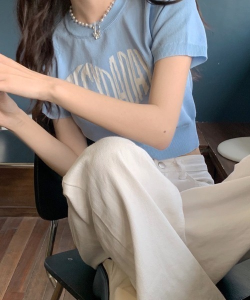 wears(ウェアーズ)の「ハートロゴジャガードクロップドニット(ニット/セーター・レディース・ブルー/ブラック/ホワイト・FREE)」の13枚目の写真