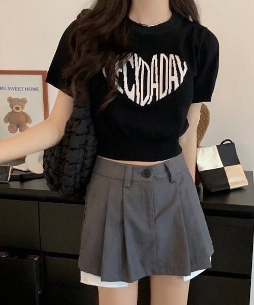 wears(ウェアーズ)の「ハートロゴジャガードクロップドニット(ニット/セーター・レディース・ブルー/ブラック/ホワイト・FREE)」の11枚目の写真