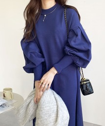 GeeRA | パフスリーブフレアーニットワンピース(ワンピース)