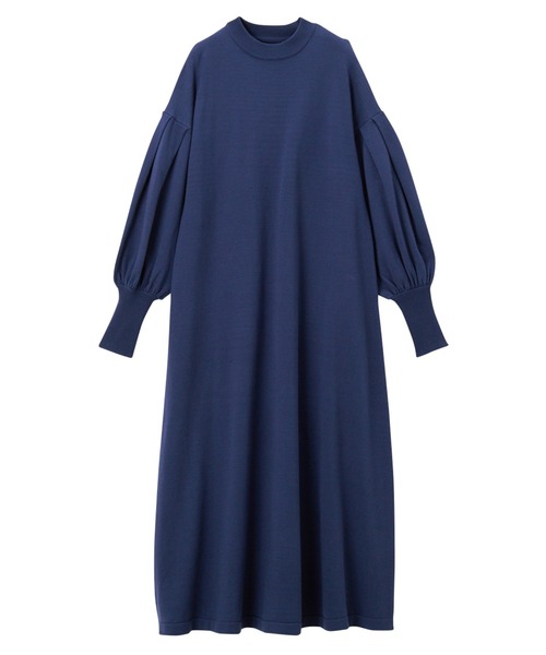 GeeRA(ジーラ)の「パフスリーブフレアーニットワンピース(ワンピース・レディース・ブラック/ネイビー/サンドグレー/杢グレー・MEDIUM/LARGE)」の7枚目の写真