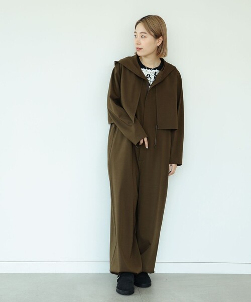 BEAMS BOY（ビームスボーイ）の「maturely / TW Cape Hoody All-in-one（つなぎ/オールインワン・レディース・ブラック/オリーブ・FREE）」の9枚目の写真