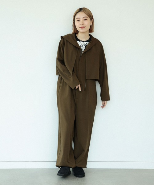 BEAMS BOY（ビームスボーイ）の「maturely / TW Cape Hoody All-in-one（つなぎ/オールインワン・レディース・ブラック/オリーブ・FREE）」の16枚目の写真