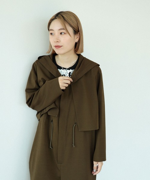BEAMS BOY（ビームスボーイ）の「maturely / TW Cape Hoody All-in-one（つなぎ/オールインワン・レディース・ブラック/オリーブ・FREE）」の19枚目の写真
