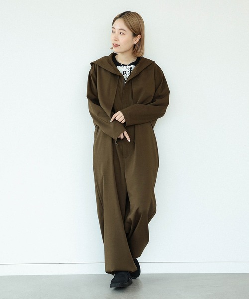 BEAMS BOY（ビームスボーイ）の「maturely / TW Cape Hoody All-in-one（つなぎ/オールインワン・レディース・ブラック/オリーブ・FREE）」の17枚目の写真