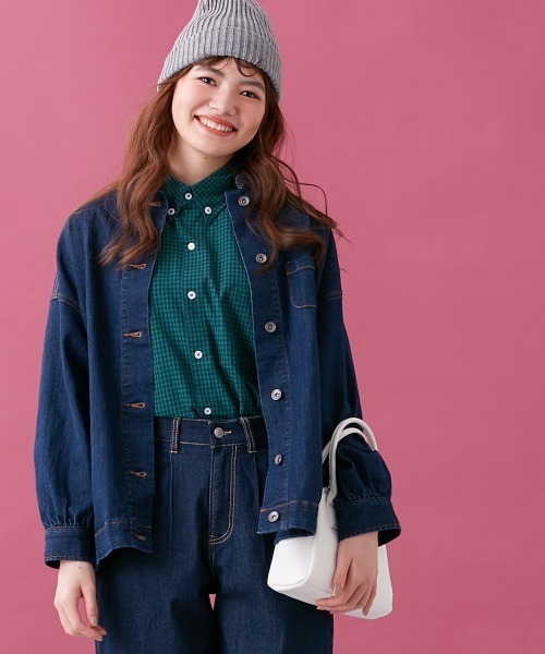 Le temps riche（ルタンリッシュ）の「【販売終了】デニムスタンドカラージャケット（セットアップ対応） ＜Le temps riche＞（デニムジャケット・レディース・ブラック/ネイビー・L/M）」の6枚目の写真