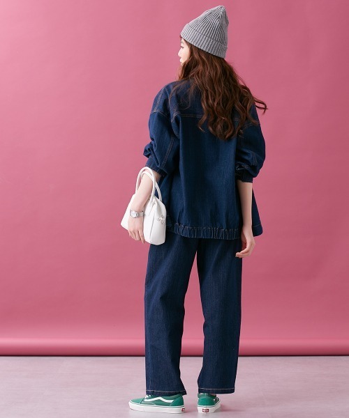 Le temps riche（ルタンリッシュ）の「【販売終了】デニムスタンドカラージャケット（セットアップ対応） ＜Le temps riche＞（デニムジャケット・レディース・ブラック/ネイビー・L/M）」の9枚目の写真