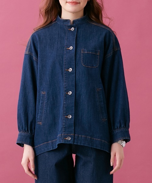 Le temps riche（ルタンリッシュ）の「【販売終了】デニムスタンドカラージャケット（セットアップ対応） ＜Le temps riche＞（デニムジャケット・レディース・ブラック/ネイビー・L/M）」の19枚目の写真