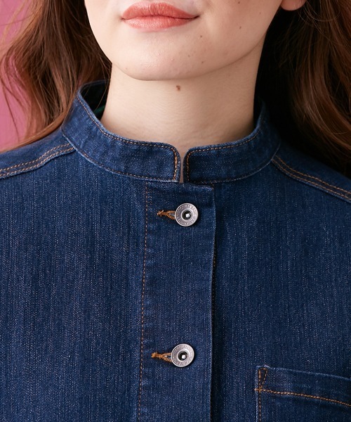 Le temps riche（ルタンリッシュ）の「【販売終了】デニムスタンドカラージャケット（セットアップ対応） ＜Le temps riche＞（デニムジャケット・レディース・ブラック/ネイビー・L/M）」の22枚目の写真