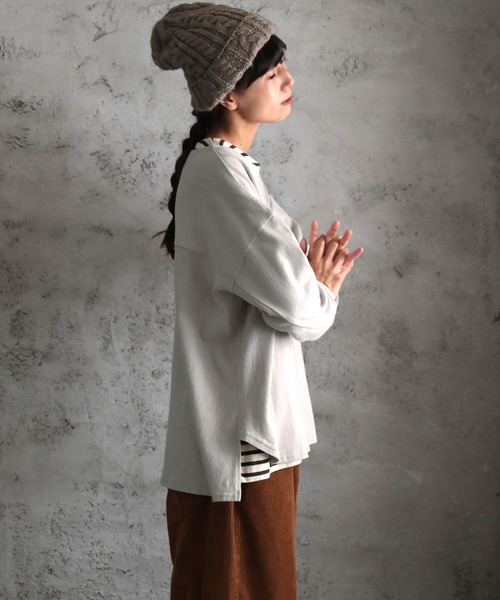 soulberry（ソウルベリー）の「しいて言うなら、白いロンT。（Tシャツ/カットソー・レディース・ライトグレー・L/LL/4L/M/3L）」の14枚目の写真