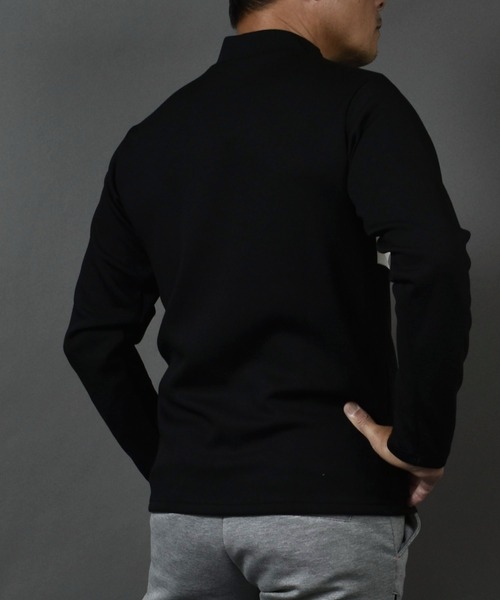 ポンチ ジャージ素材 バイカラー 長袖 モックネック ゴルフウェアシャツ（ゴルフグッズ）｜COMON GOLF（コモンゴルフ）