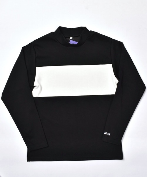 ポンチ ジャージ素材 バイカラー 長袖 モックネック ゴルフウェアシャツ（ゴルフグッズ）｜COMON GOLF（コモンゴルフ）