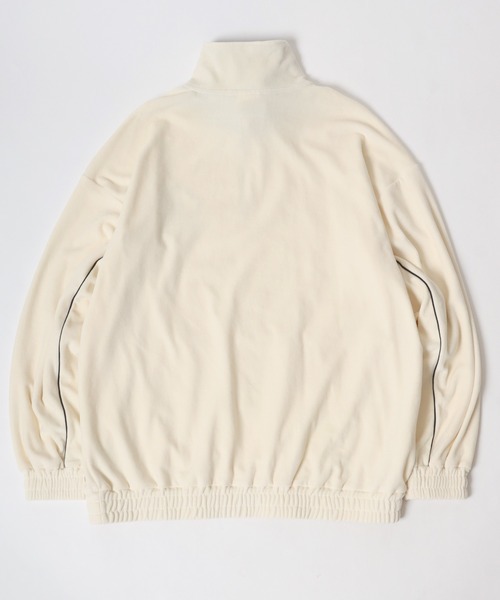 VISION STREET WEAR（ヴィジョンストリートウェア）の「VISION STREET WEAR/ヴィジョンストリートウェア オーバーサイズ ベロア ロゴ ワンポイント刺繍 ハーフジップ スウェット/トレーナー レディース メンズ（スウェット・メンズ・ブルー/アイボリー/ブラック・M/L/LL）」の5枚目の写真
