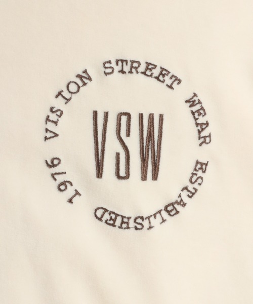 VISION STREET WEAR（ヴィジョンストリートウェア）の「VISION STREET WEAR/ヴィジョンストリートウェア オーバーサイズ ベロア ロゴ ワンポイント刺繍 ハーフジップ スウェット/トレーナー レディース メンズ（スウェット・メンズ・ブルー/アイボリー/ブラック・M/L/LL）」の8枚目の写真