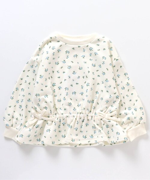 apres les cours(アプレレクール)の「無地・総柄フレアドロストトレーナー(スウェット・キッズ・ミント/アイボリー/ブラック/ローズ・80/90/100/110/120/130/140)」の2枚目の写真