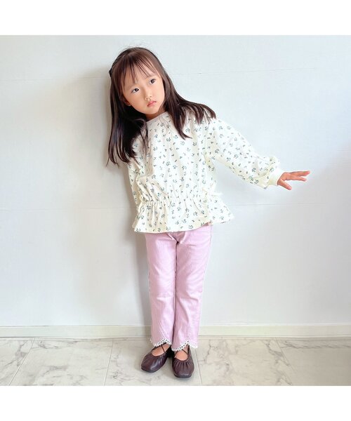 apres les cours(アプレレクール)の「無地・総柄フレアドロストトレーナー(スウェット・キッズ・ミント/アイボリー/ブラック/ローズ・80/90/100/110/120/130/140)」の16枚目の写真