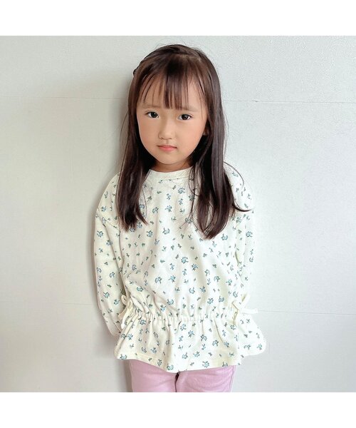 apres les cours(アプレレクール)の「無地・総柄フレアドロストトレーナー(スウェット・キッズ・ミント/アイボリー/ブラック/ローズ・80/90/100/110/120/130/140)」の8枚目の写真