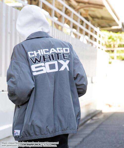 MLB(メジャーリーグベースボール)の「∴WEGO/別注MLBコーチジャケット(ブルゾン・メンズ・ブラック/ダークグレー/ライトグレー・MEDIUM/LARGE)」の17枚目の写真