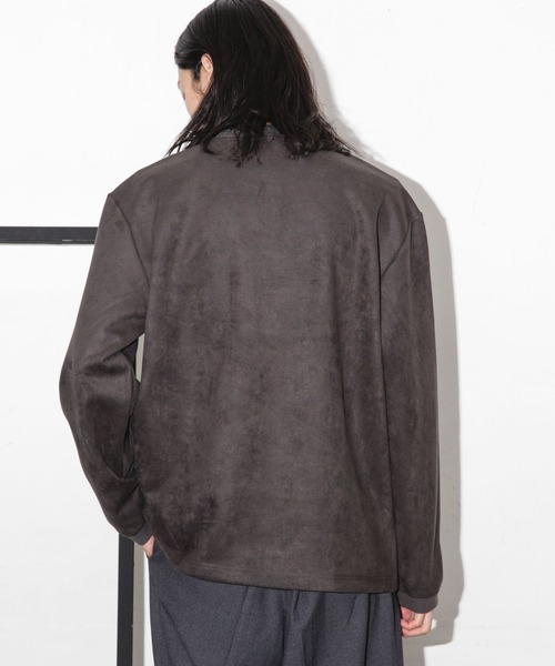 NANO universe（ナノユニバース）の「フェイクスウェードクルーネックプルオーバー（Tシャツ/カットソー・メンズ・グレー系その他4/ブラック/キャメル/チャコール・XL/M/S/L）」の9枚目の写真