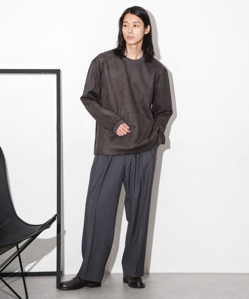 NANO universe（ナノユニバース）の「フェイクスウェードクルーネックプルオーバー（Tシャツ/カットソー・メンズ・グレー系その他4/ブラック/キャメル/チャコール・XL/M/S/L）」の10枚目の写真