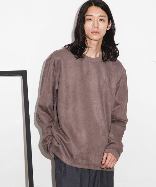 NANO universe（ナノユニバース）の「フェイクスウェードクルーネックプルオーバー（Tシャツ/カットソー・メンズ・グレー系その他4/ブラック/キャメル/チャコール・XL/M/S/L）」の13枚目の写真