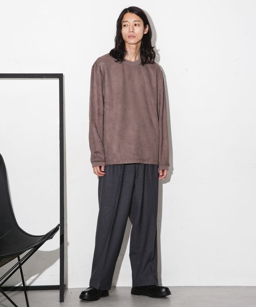 NANO universe（ナノユニバース）の「フェイクスウェードクルーネックプルオーバー（Tシャツ/カットソー・メンズ・グレー系その他4/ブラック/キャメル/チャコール・XL/M/S/L）」の15枚目の写真