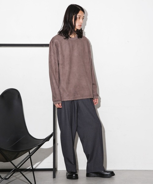 NANO universe（ナノユニバース）の「フェイクスウェードクルーネックプルオーバー（Tシャツ/カットソー・メンズ・グレー系その他4/ブラック/キャメル/チャコール・XL/M/S/L）」の16枚目の写真