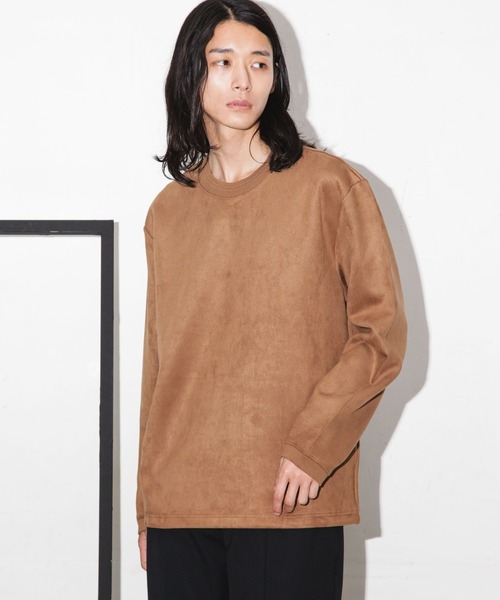 NANO universe（ナノユニバース）の「フェイクスウェードクルーネックプルオーバー（Tシャツ/カットソー・メンズ・グレー系その他4/ブラック/キャメル/チャコール・XL/M/S/L）」の18枚目の写真