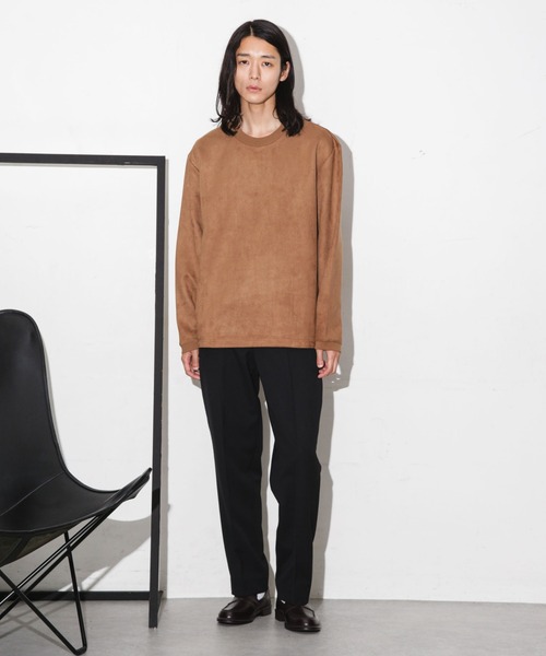 NANO universe（ナノユニバース）の「フェイクスウェードクルーネックプルオーバー（Tシャツ/カットソー・メンズ・グレー系その他4/ブラック/キャメル/チャコール・XL/M/S/L）」の21枚目の写真