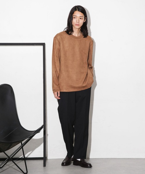 NANO universe（ナノユニバース）の「フェイクスウェードクルーネックプルオーバー（Tシャツ/カットソー・メンズ・グレー系その他4/ブラック/キャメル/チャコール・XL/M/S/L）」の22枚目の写真