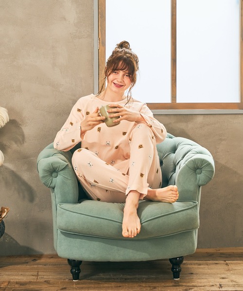 PAUL&JOE(ポールアンドジョー)の「【PAUL&JOE】ヌネット&ジプシードットプリント ラグランスリーブTシャツ(ルームウェア/パジャマ・レディース・ピンク/ネイビー・M/L)」の11枚目の写真