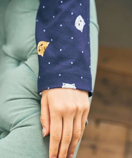 PAUL&JOE(ポールアンドジョー)の「【PAUL&JOE】ヌネット&ジプシードットプリント ラグランスリーブTシャツ(ルームウェア/パジャマ・レディース・ピンク/ネイビー・M/L)」の12枚目の写真