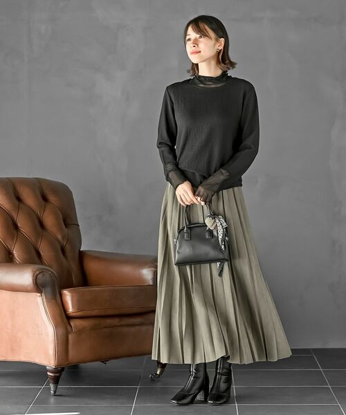 rps(アールピーエス)の「ランダムプリーツスウェードスカート(スカート・レディース・グリーン/モカ/ブラック/マスタード/グレイッシュベージュ/グレー/グレイッシュブルー/チャコールグレー/カーキ/ピンクベージュ/ボルドー・フリー)」の13枚目の写真