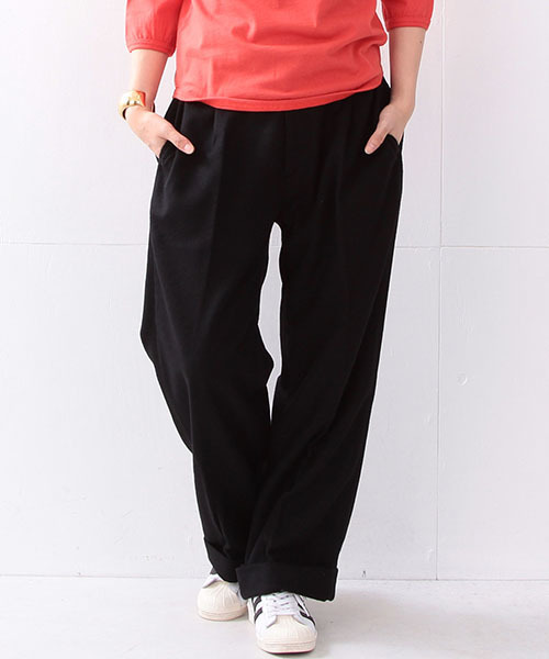 BEAMS BOY(ビームスボーイ)の「BEAMS BOY / フラノ ワイドストレート(その他パンツ・レディース・ライトグレー/ブラック・0/1)」の2枚目の写真