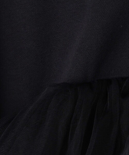 VIVIANO（ヴィヴィアーノ）の「VIVIANO/ヴィヴィアーノ Tulle Layered Sweatshirt / チュールレイヤードスウェットシャツ / VS-AW23-CS06（スウェット・レディース・ブラック・MEDIUM）」の5枚目の写真