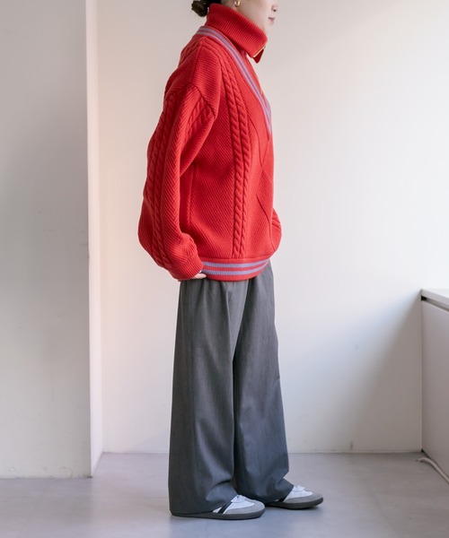 TAUPE(トープ)の「【TAUPE (トープ)】ハーフジップ・ティルデンニット(ニット/セーター・レディース・ブラック/ピンク系その他・FREE)」の14枚目の写真