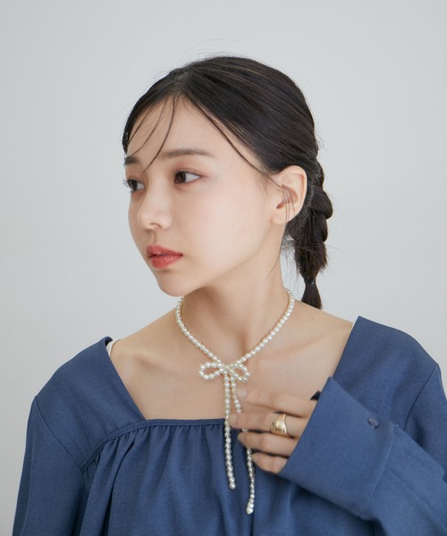 VIS(ビス)の「リボンチョーカーネックレス(チョーカー・レディース・ホワイト/シルバー・FREE)」の8枚目の写真