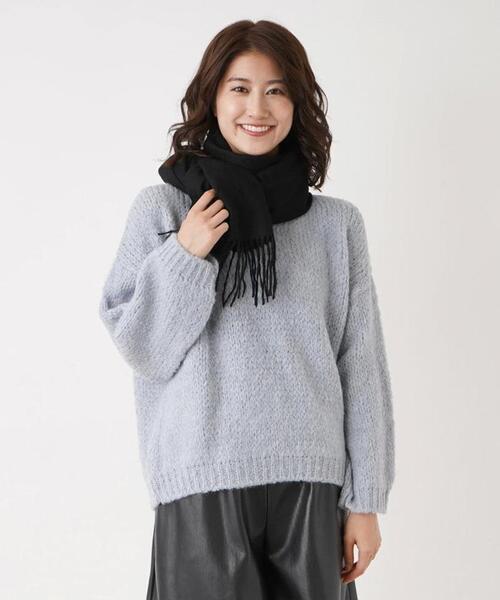 en recre(アンレクレ)の「無地ストール(マフラー・レディース・ピンク/エメラルド/ブラック/ライトブラウン・FREE)」の5枚目の写真